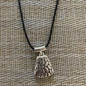 Napier necklace silver pendant on leather chain